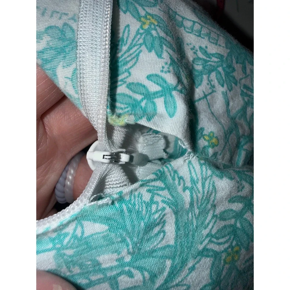 Lilly Pulitzer Vintage Y2K Toile Print Tie Front Top and Skort Set Teal White 10
